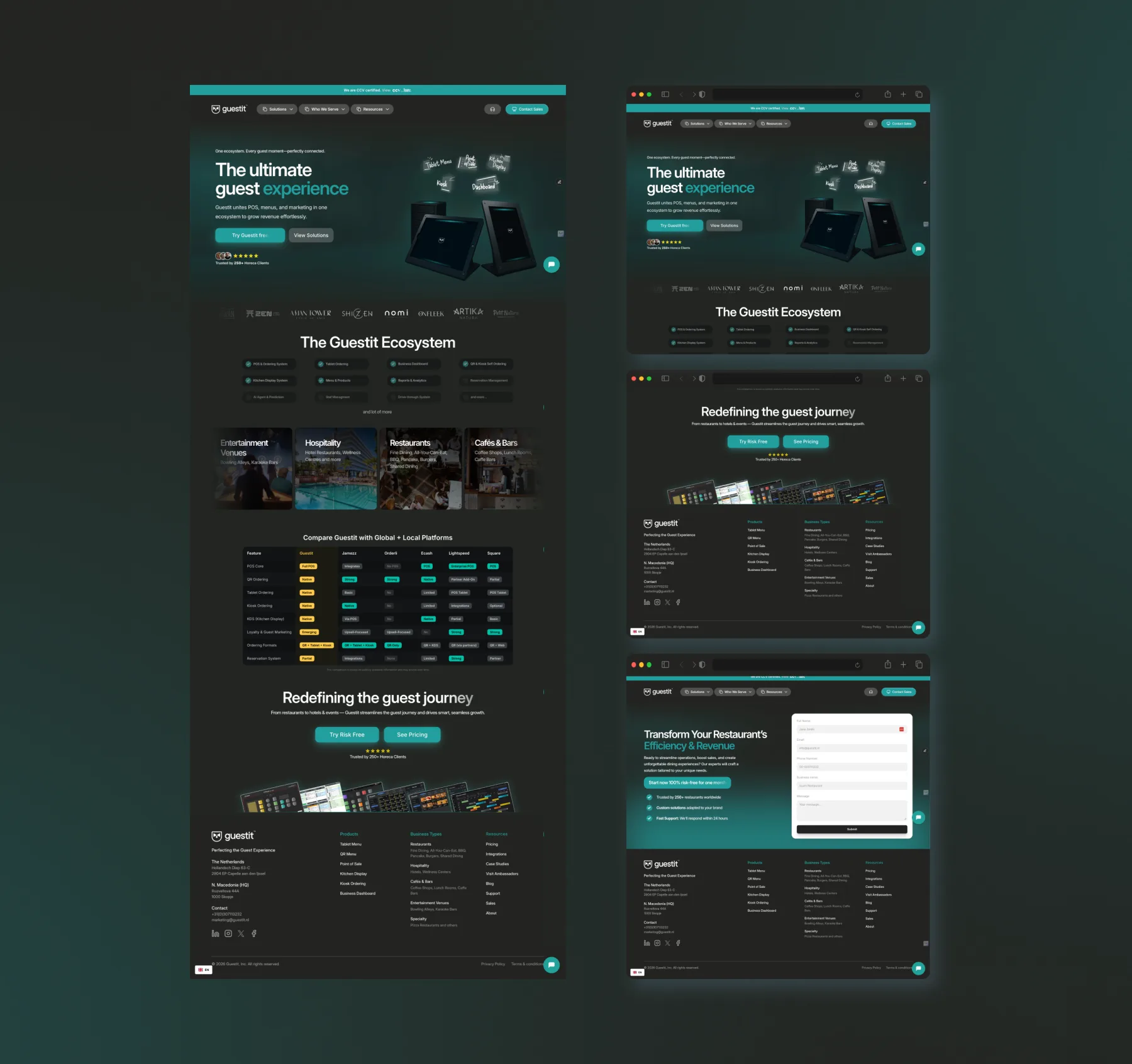 Guestit hospitality platform responsive interface