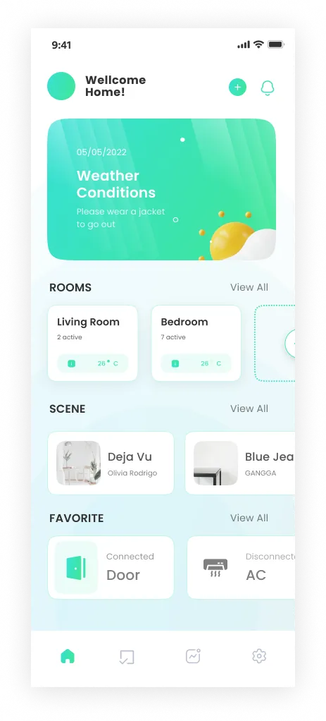 Smart IoT mobile app interface screenshot 16