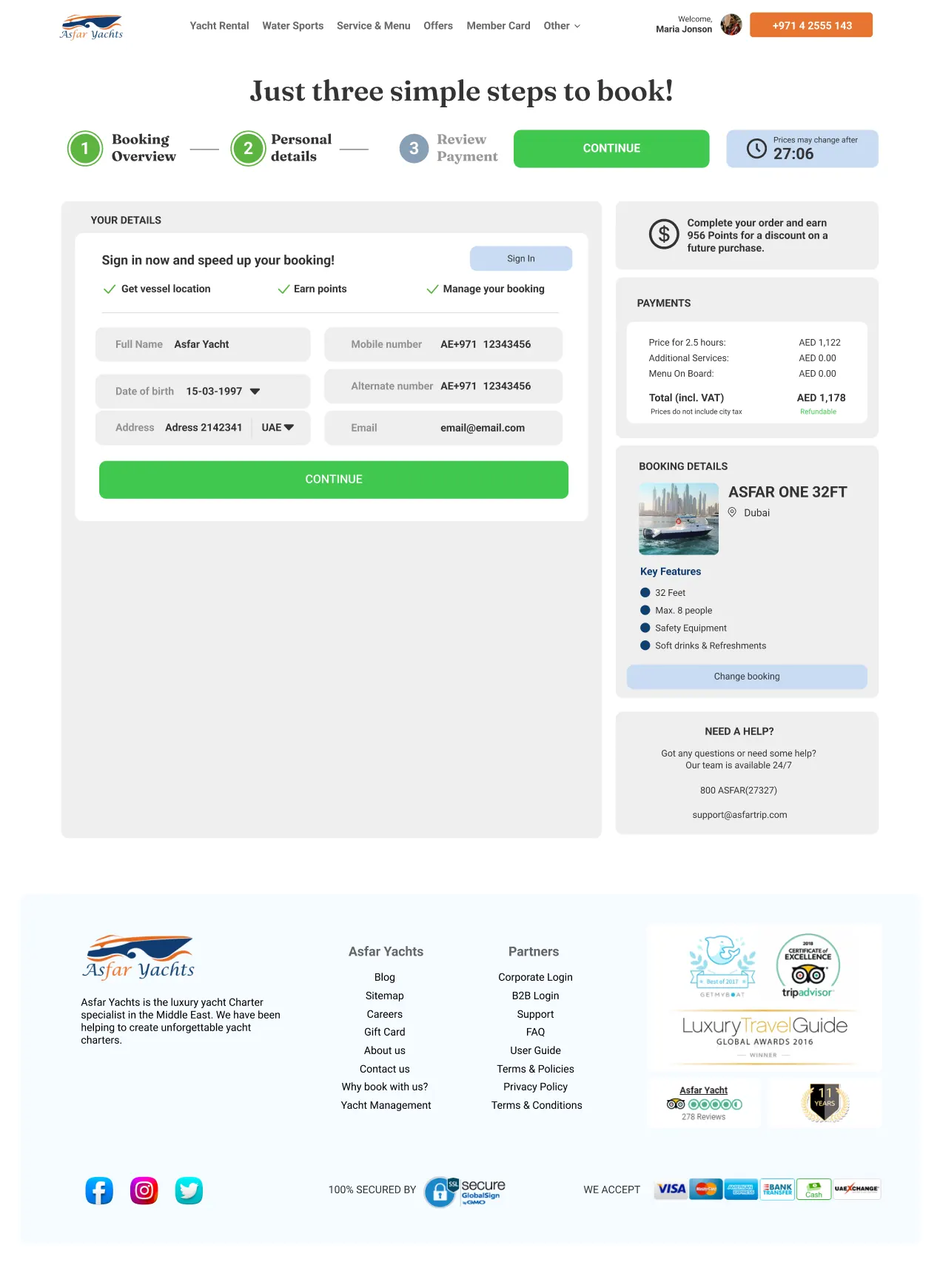 Yacht platform interface screenshot 01