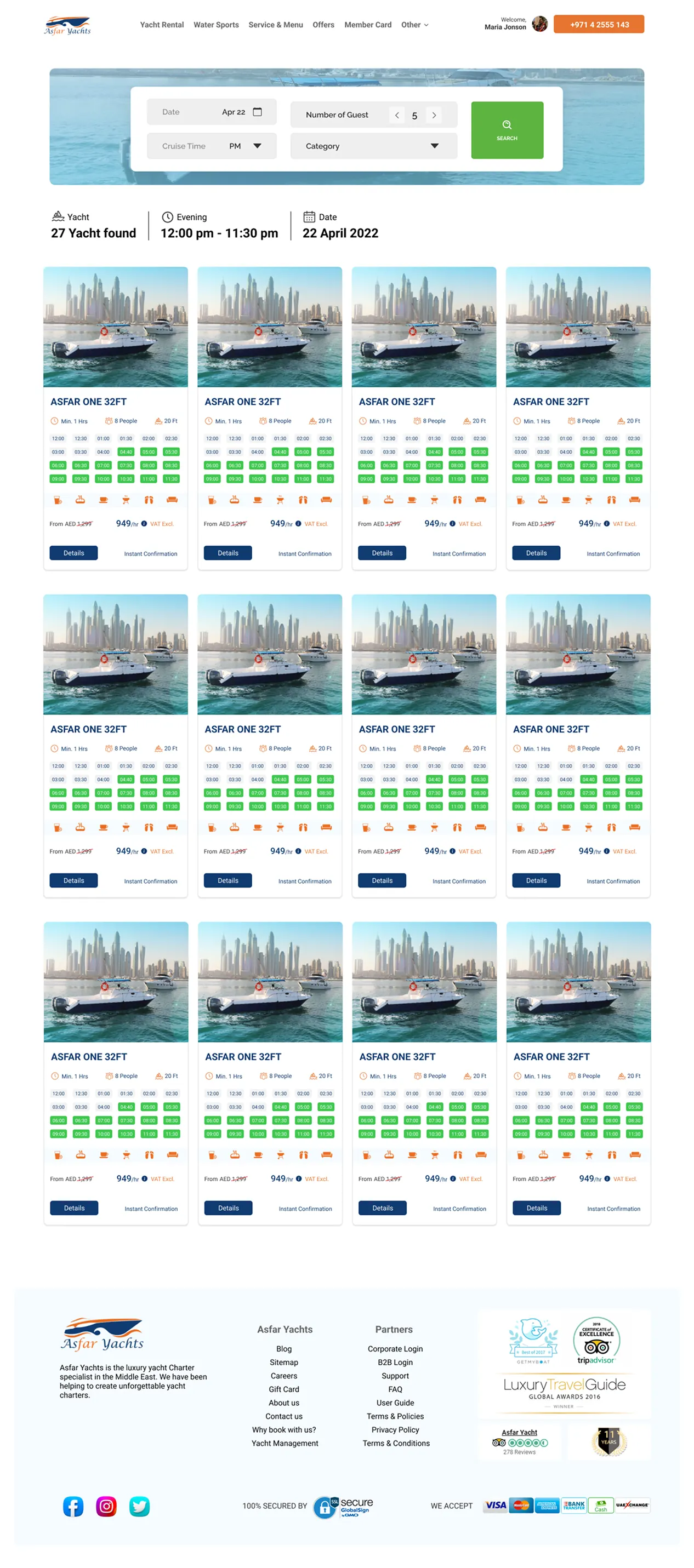 Yacht platform interface screenshot 02